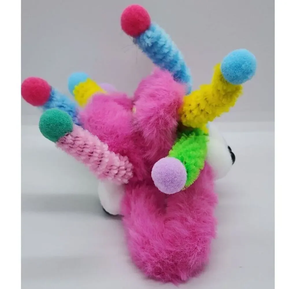 Kooky Pink Fuzzy Hair Clip Claw Style Grip Furry Colorful Novelty